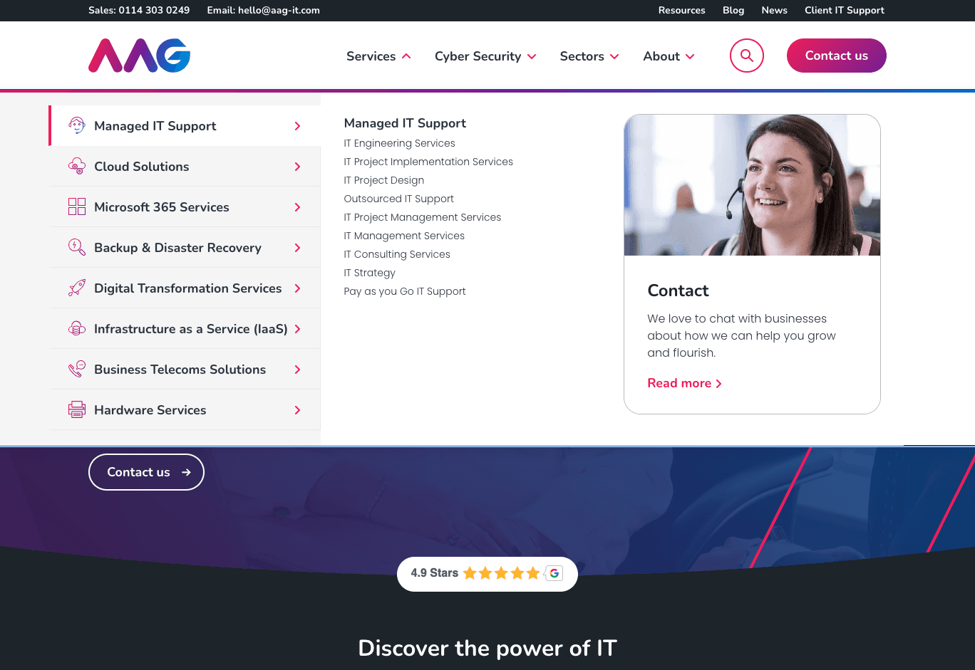 Current landing page structure